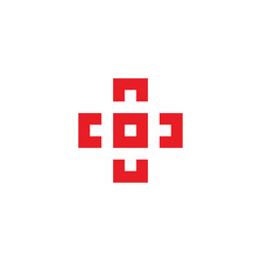 Obraz premium Plus, or target geometric symbol simple logo vector