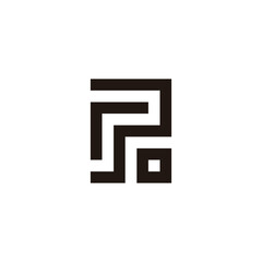 Letter rPo square  geometric symbol simple logo vector