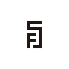 Letter FS square geometric symbol simple logo vector