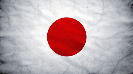 Japanese Flag Image with Textured Background