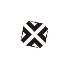 Letters L squares, abstract geometric symbol simple logo vector