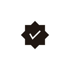 Tick, figure, octagon geometric symbol simple logo vector