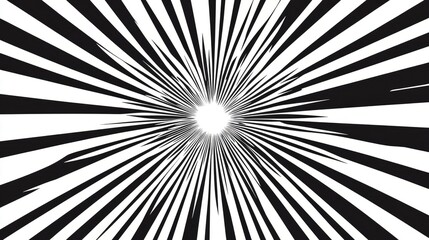 Obraz premium Comic book radial lines background. Black and white rays. Manga explosion with speed lines.