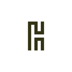 Letter Nn square geometric symbol simple logo vector