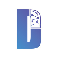 Initial letter alphabet pixel style logo vector