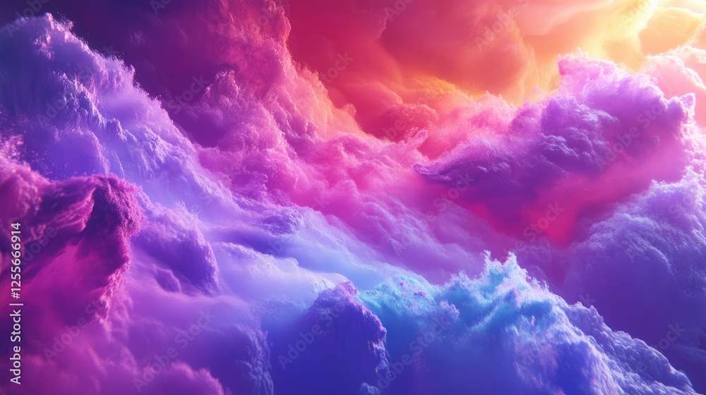 Aufkleber vibrant, colorful paint swirling and splashing in water, creating a stunning display of colorful clo