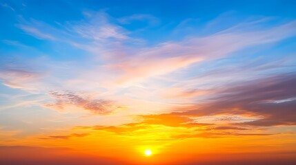 Obraz premium Beautiful Sunset Over Ocean with Vibrant Colors in the Sky