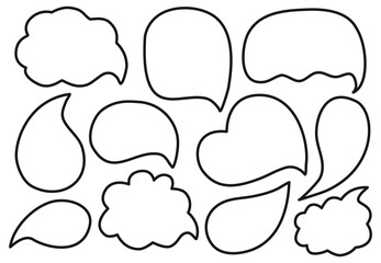 Quotes frames collection. Speech bubble set. Hand drawn frame and callout text template. Vector