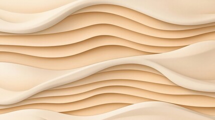 Obraz premium Elegant Abstract Curved Waves Texture in Soft Beige and Cream Tones for Background Design