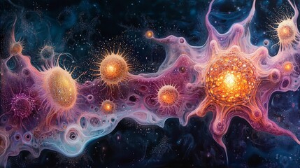 Obraz premium The fantastic journey of the cellular universe