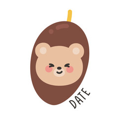 Korean Bear Head Sticker in Date Costume