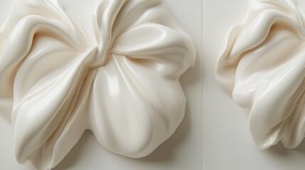 Detailed Close-Up of Creamy Whipped Texture on a Minimalist Background