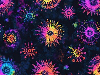 Fototapeta premium Colorful tie dye pattern abstract background. Abstract textured spiral folded rainbow colorful tie dye textured background.