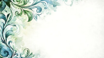 Obraz premium Watercolor Floral Design Corner Border Background