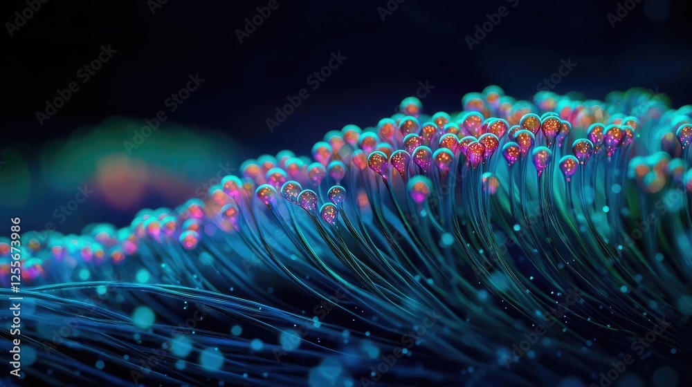 Aufkleber microscopic ocean life idea. vibrant underwater flora with colorful details and flowing textures, cr