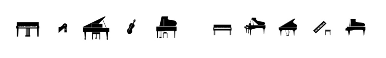 Piano top view symbol. Contemporary grand piano logo music icon © Andrei