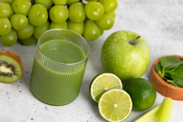 Green detox smoothie, cocktail, diet