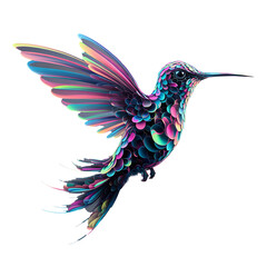 Obraz premium Digital Art of a Hummingbird in Hyper-Realistic Style Transparent Background