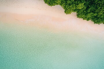 Tranquil beach scene showcasing soft sand and clear turquoise wa