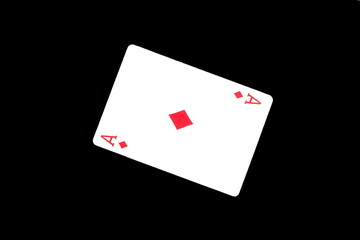  On a black background lies one playing card of diamonds.