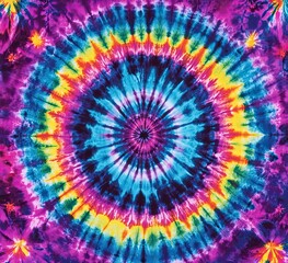 Colorful tie dye pattern abstract background. Abstract textured spiral folded rainbow colorful tie dye textured background.