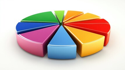 Obraz premium A pie chart with segments labeled for different marketing channels, illustrating a diversified strategy