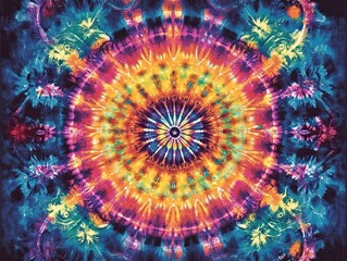 Colorful tie dye pattern abstract background. Abstract textured spiral folded rainbow colorful tie dye textured background.