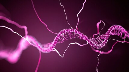 Dynamic visualization of dna structure scientific laboratory digital art abstract environment close-up view biotech concept