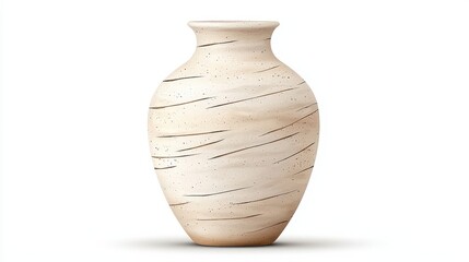 Elegant Ceramic Vase with Unique Texture and Natural Finish on White Background