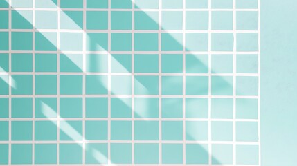 Light shadows on a teal tiled wall