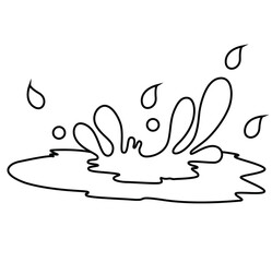 Cute cartoon hand drawn vector Water and juice splash outline.
