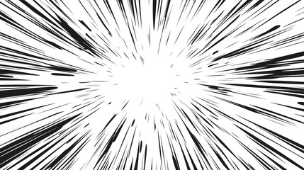 Comic manga transparent background with vector radial lines frame of speed action effect. Anime comic book cartoon pattern of explosion, explode or superhero motion lines, burst force or zoom effect