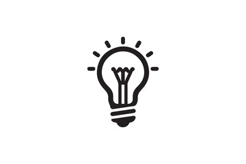 bulb vector silhouette isolated in white background