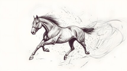 A Majestic Horse Running Free in Artistic Style
