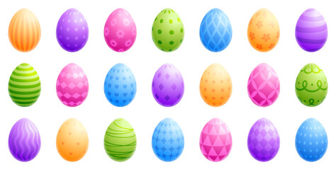 Easter egg set, painted eggs collection, colored Easter egg