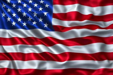 Fototapeta premium National flag of the USA waving in the wind