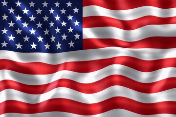 Naklejka premium The national flag of the USA fluttering in the wind