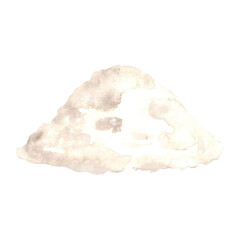 White sugar or salt pile. Hand drawn watercolor illustration isolated. Product of sugar cane, beets. Clipart of natural food for design. Ingredient for cooking and bakery. Organic sweetener for drink.