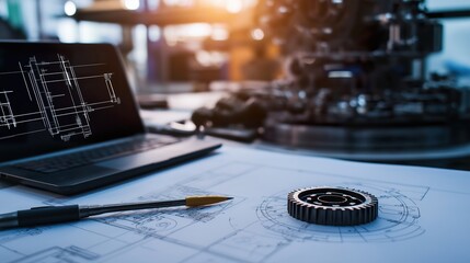 Industrial Drafting Table Blueprints
