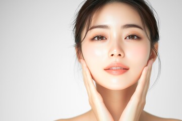 20代の美しい若い女性。美容系広告に最適な素材。