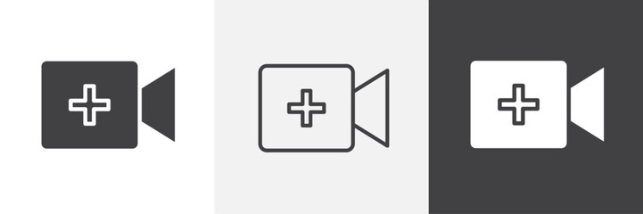 Fototapeta premium Add Video vector icons collection graphic designs for ui designs