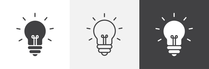 Bulb vector icons collection graphic designs for ui designs