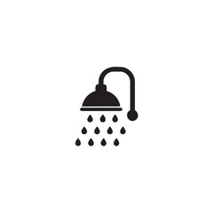 shower douche with water drops symbol icon