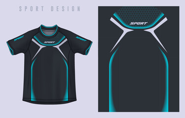 Fabric textile design for Sport t-shirt, Soccer jersey mockup for football club. uniform front view.	