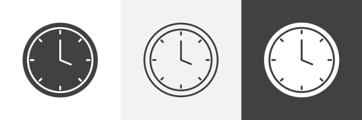 Clock vector icons collection graphic designs for ui designs