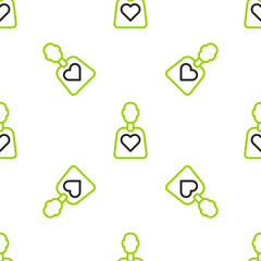 Line Volunteer icon isolated seamless pattern on white background. Vector