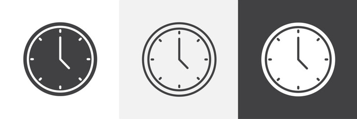 Clock-five vector icons collection graphic designs for ui designs