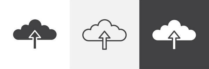 Cloud upload vector icons collection graphic designs for ui designs
