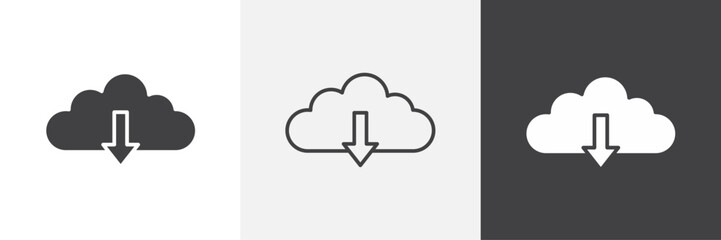 Cloud download vector icons collection graphic designs for ui designs