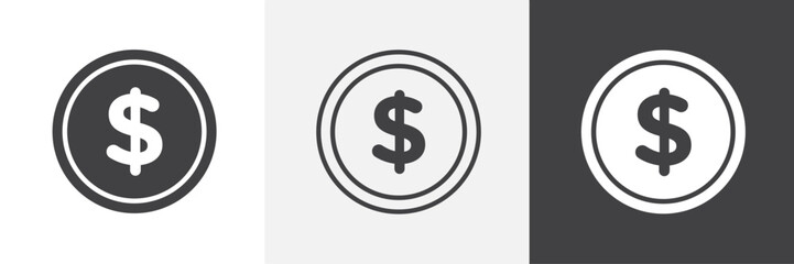 Coin vector icons collection graphic designs for ui designs